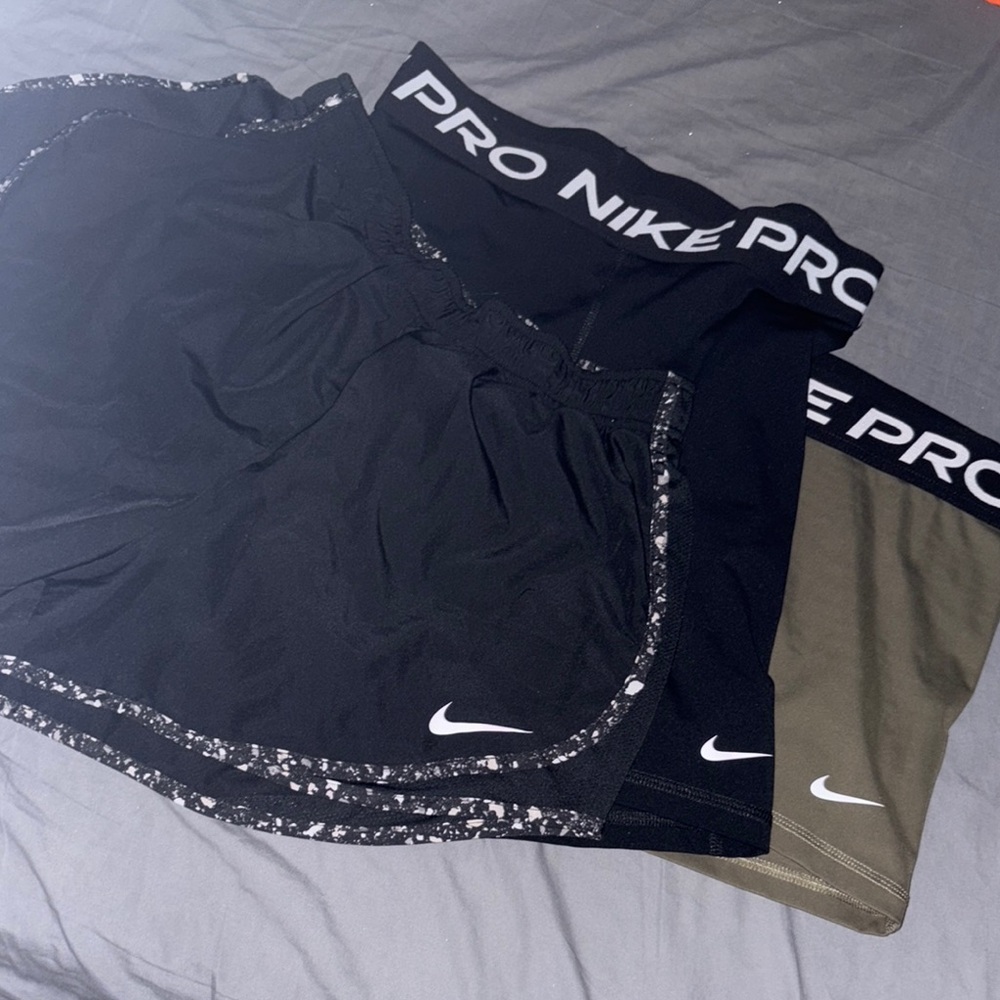 Nike Pro Black and Green Shorts Duo BUNDLE 🖤💚
